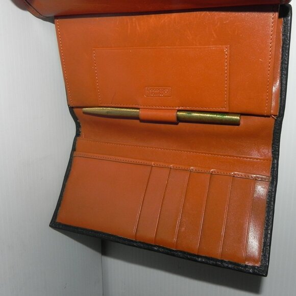 VTG Dooney & Bourke AWL Black Brown Trim Pebble Leather Wallet. - Picture 8 of 9